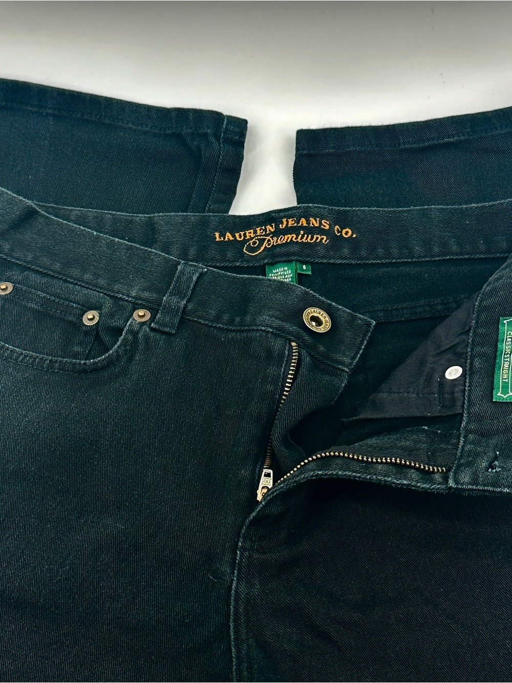 Lauren Jeans Co. Premium Black Classic Straight Jeans Size 6